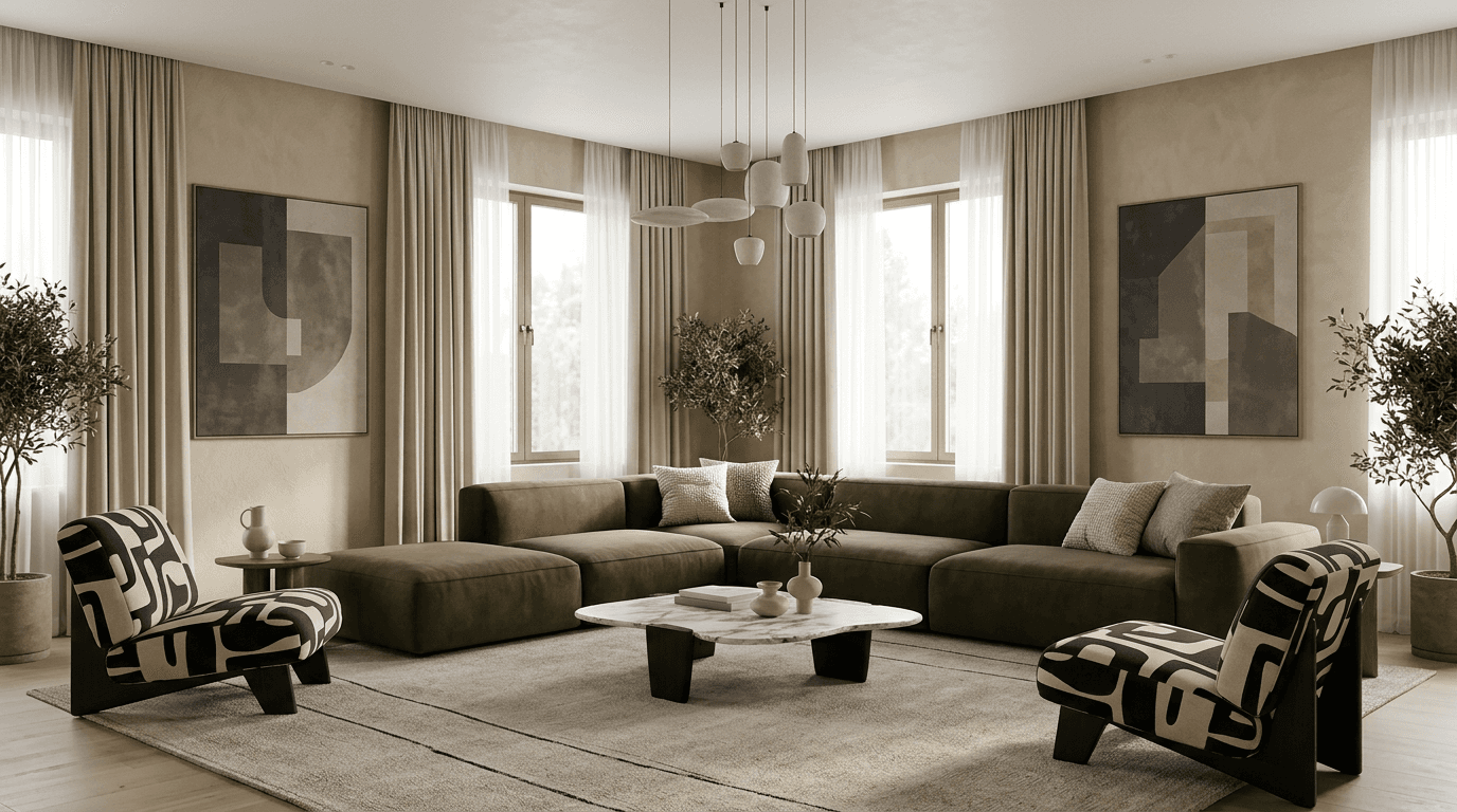 Living Room Interior Design: Ideas & Practical Tips by Agam Spaces